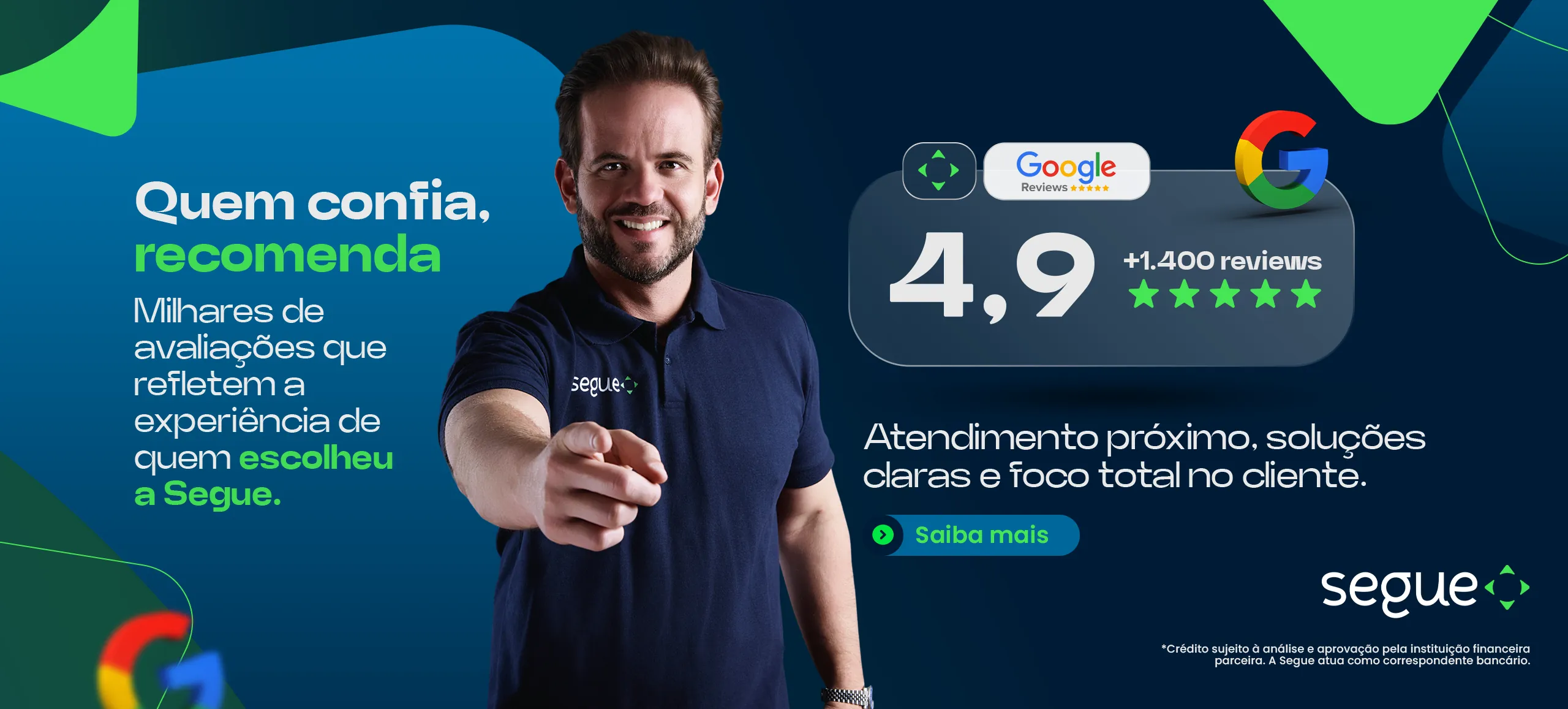 Quem confia, recomenda — 4,9 no Google Reviews