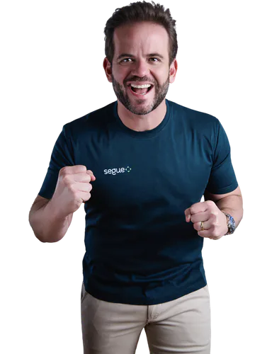 Trabalhador feliz com a Segue